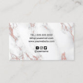 バラ金ゴールドマーブルメイクアップアーティスト美容師サロン 名刺 (裏面)