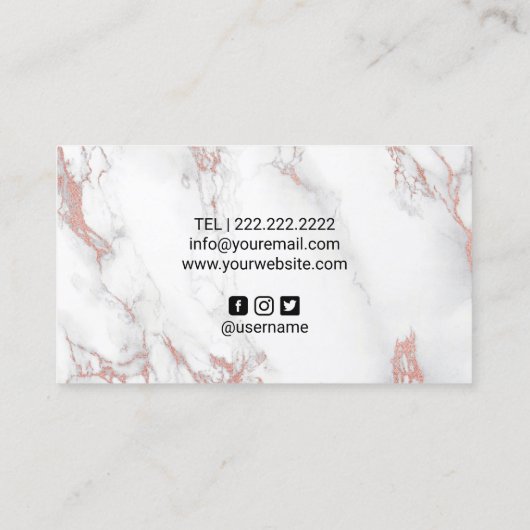 バラ金ゴールドマーブルメイクアップアーティスト美容師サロン 名刺 (裏面)