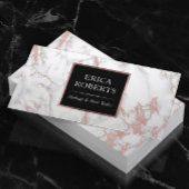 バラ金ゴールドマーブルメイクアップアーティスト美容師サロン 名刺