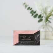 バラ金ゴールドマーブルメークアップアーティスト美容師 名刺 (スタンド正面)