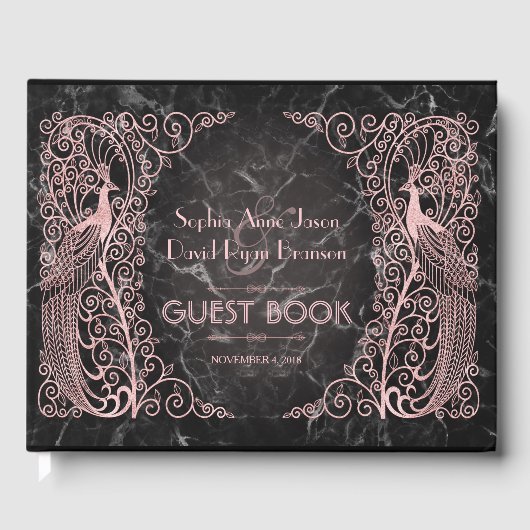 バラ金ゴールドマーブルーアールデコピークス結婚ズ ゲストブック (正面)