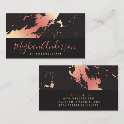 バラ金ゴールドマーブル |エグゼクティブシグネチャーシリーズ 名刺 (正面/裏面)