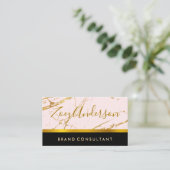 バラ金ゴールドマーブル |金ゴールドトリム 名刺 (スタンド正面)