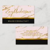 バラ金ゴールドマーブル |金ゴールドトリム 名刺 (正面/裏面)