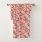 バラ金ゴールドマーメイドはかりで測グリッターピンクフォイルかわいらし バスタオルセット (インサイチュ)