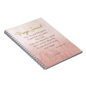 バラ金ゴールドミスト金ゴールドレタリングパーソナライズされた祈りの言葉 ノートブック (右側)