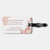 バラ金ゴールドミセス・シンプルフローラ結婚ズ ラゲッジタグ (裏面横)