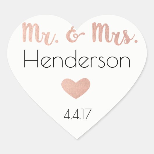 バラ金ゴールドミセス・ステッカー – 結婚式の引き出物 ハートシール (正面)