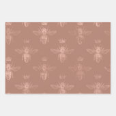 バラ金ゴールドミツバチとフローラ ラッピングペーパーシート (正面2)