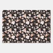 バラ金ゴールドミツバチと花 ラッピングペーパーシート (正面2)