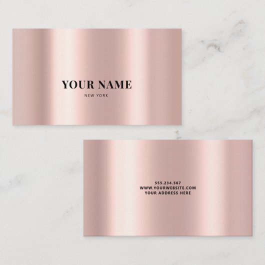 バラ金ゴールドミニお洒落マエレガントリスト名刺 予約カード (正面/裏面)