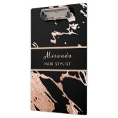 バラ金ゴールドミニマリストラグジュアリーピンクマーブルパターン クリップボード (左)