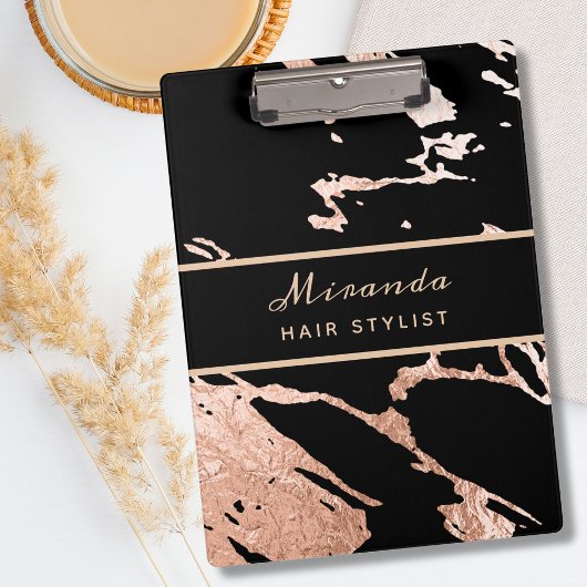 バラ金ゴールドミニマリストラグジュアリーピンクマーブルパターン クリップボード