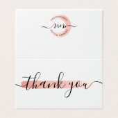 バラ金ゴールドミニマリストロゴお客様サンキューカード (外部フラット)