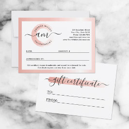 バラ金ゴールドミニマリストロゴギフト証明書カード 招待状