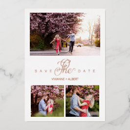 バラ金ゴールドミニマルエレガントリスト3枚 箔招待状