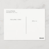 バラ金ゴールドミニマルタイポグラフィサンキューカード ポストカード (裏面)