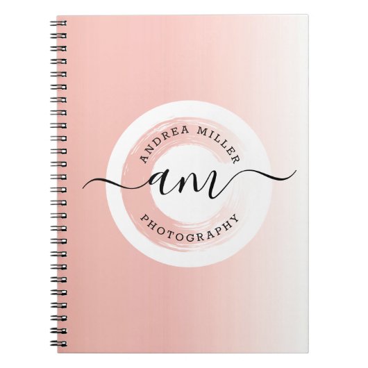 バラ金ゴールドミニマルパーソナライズされたリストロエレガントゴ ノートブック (正面)