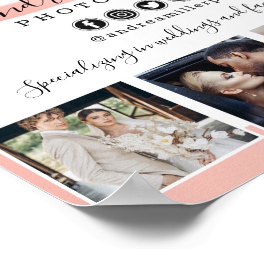 バラ金ゴールドミニマル写真家マーケティング写真 ポスター (角)