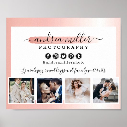 バラ金ゴールドミニマル写真家マーケティング写真 ポスター (正面)