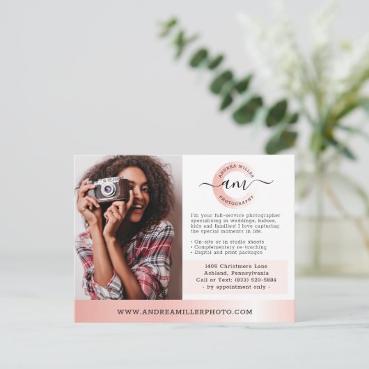 バラ金ゴールドミニマル写真家マーケティング写真 ポストカード (スタンド正面)