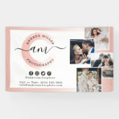 バラ金ゴールドミニマル写真家マーケティング写真 横断幕 (横)