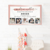 バラ金ゴールドミニマル写真家マーケティング写真 横断幕 (インサイチュ)