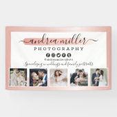 バラ金ゴールドミニマル写真家マーケティング写真 横断幕 (横)