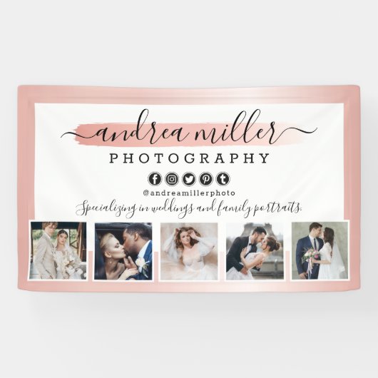 バラ金ゴールドミニマル写真家マーケティング写真 横断幕 (横)