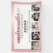 バラ金ゴールドミニマル写真家マーケティング写真 横断幕 (縦)