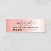 バラ金ゴールドミニマル絵を描スのスワッシュカスタムロゴの写真 スキニー名刺 (裏面)