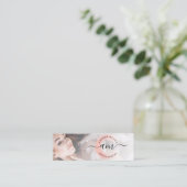 バラ金ゴールドミニマル絵を描スのスワッシュカスタムロゴの写真 スキニー名刺 (スタンド正面)