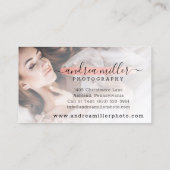 バラ金ゴールドミニマル絵を描スのスワッシュカスタムロゴの写真 名刺 (裏面)