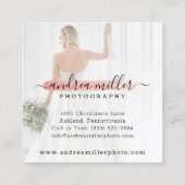 バラ金ゴールドミニマル絵を描ススワッシュロカスタムゴ写真 スクエア名刺 (裏面)