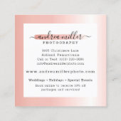 バラ金ゴールドミニマル絵を描ススワッシュロゴカスタムプロモーション スクエア名刺 (裏面)