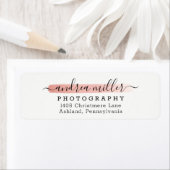 バラ金ゴールドミニマル絵を描スSwashロゴアドレス ラベル (インサイチュ)