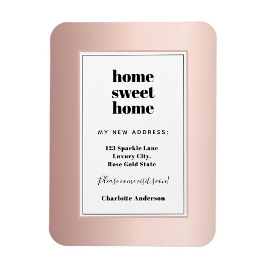 バラ金ゴールドミニモダンマリストホームスイートホームムービング マグネット (縦)