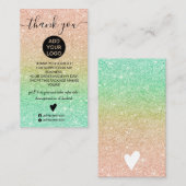 バラ金ゴールドミントグリッタースパークルの感謝してい順序 名刺 (正面/裏面)