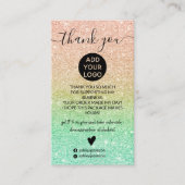 バラ金ゴールドミントグリッタースパークルの感謝してい順序 名刺 (正面)