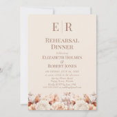 バラ金ゴールドムースフローラモノグラムリハーサルディナー 招待状 (正面)