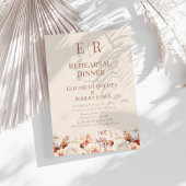 バラ金ゴールドムースフローラモノグラムリハーサルディナー 招待状