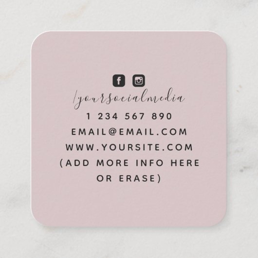 バラ金ゴールドムーンスピリチュアルコーチヒーラーシナル スクエア名刺 (裏面)