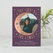 バラ金ゴールドムーン卒業写真アナウンスメントカード 招待状 (スタンド正面)