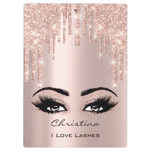 バラ金ゴールドメイクアップアーティストが睫毛を滴らせる クリップボード (裏面)