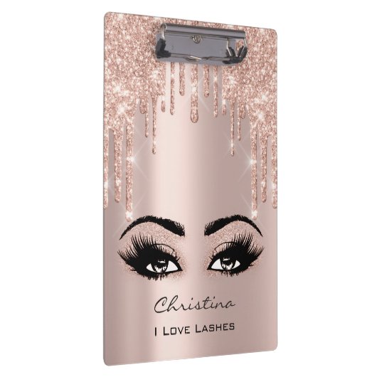バラ金ゴールドメイクアップアーティストが睫毛を滴らせる クリップボード (右)
