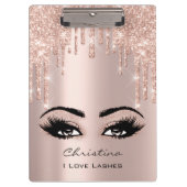 バラ金ゴールドメイクアップアーティストが睫毛を滴らせる クリップボード (正面)