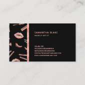 バラ金ゴールドメイクアップアーティストの口紅リップスティック目 名刺 (裏面)