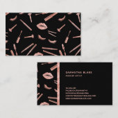 バラ金ゴールドメイクアップアーティストの口紅リップスティック目 名刺 (正面/裏面)