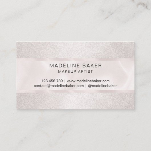 バラ金ゴールドメイクアップアーティストまつげエクステンション 名刺 (裏面)