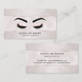 バラ金ゴールドメイクアップアーティストまつげエクステンション 名刺 (正面/裏面)